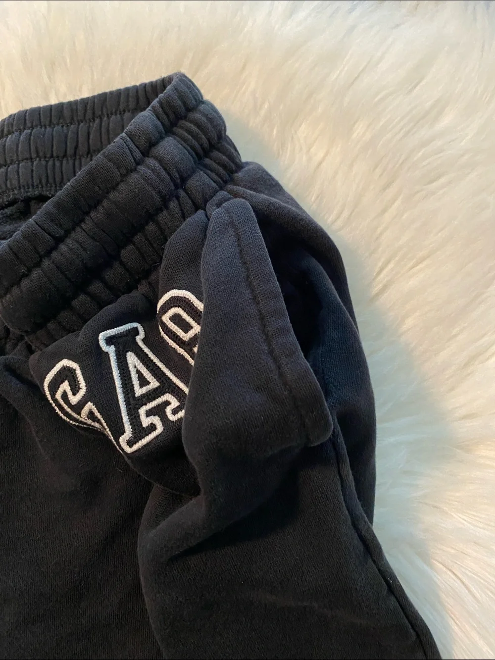 GAP Kids Black Logo Elastic-Waist Sweatpants